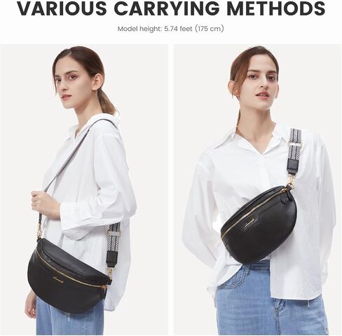 LOVEVOOK Fanny Packs for Women Cross Body, Vegan Leather Belt Bag for Women, Waterproof Sling Purse Fashion Waist Pack Designer Chest Bum Bag with Boho Style Strap in Saudi Arabia