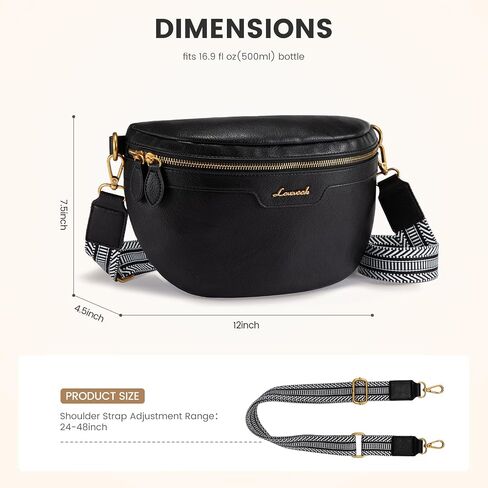 LOVEVOOK Fanny Packs for Women Cross Body, Vegan Leather Belt Bag for Women, Waterproof Sling Purse Fashion Waist Pack Designer Chest Bum Bag with Boho Style Strap in Saudi Arabia