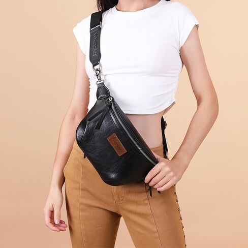 Wrangler Large Fanny Packs for Women Waist Bag Travel Belt Bags Crossbody Sling Purse Brown in Saudi Arabia
