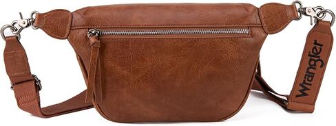 Wrangler Large Fanny Packs for Women Waist Bag Travel Belt Bags Crossbody Sling Purse Brown in Saudi Arabia