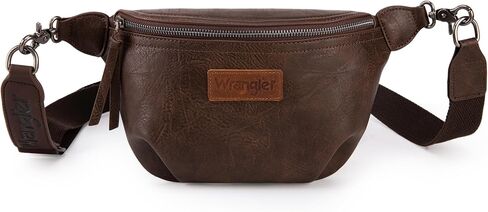 Wrangler Large Fanny Packs for Women Waist Bag Travel Belt Bags Crossbody Sling Purse Brown in Saudi Arabia