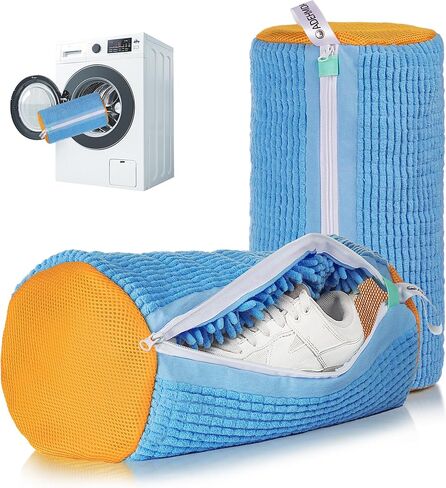 حقيبة غسالة للأحذية ، كيس أحذية غسالة ، كيس تنظيف أحذية الغسالة والغسالة مع الرمز البريدي ، الزغب الدقيق الطويل والسميك ، مناسب للأحذية الزرقاء المتعددة (2 مساءً ، أصفر أزرق) in Kuwait