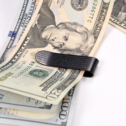 مشابك نقود فضية للرجال للنقود، حامل بطاقة عمل بسيط، تصميم يدوي من الفولاذ المقاوم للصدأ، هدية عيد ميلاد للأب in Kuwait