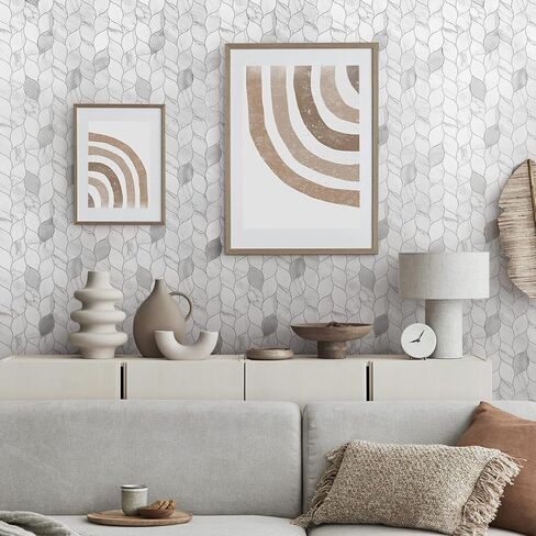Tilingview 10-Sheet Peel and Stick Backsplash Tile for Kitchen, Self-Adhesive Mosaic Glossy Leaf Stick on Wall Tile with Gaps (Beige Yellow) in Saudi Arabia