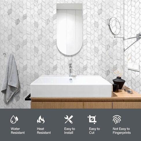 Tilingview 10-Sheet Peel and Stick Backsplash Tile for Kitchen, Self-Adhesive Mosaic Glossy Leaf Stick on Wall Tile with Gaps (Beige Yellow) in Saudi Arabia