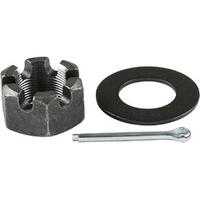 Lippert Round Spindle Nut Retainer Kit for 10,000-lb. Axle Hubs with 6-Slot Castle Spindle Nut, Round Spindle Washer, 2.25" Cotter Pin - 2023134021