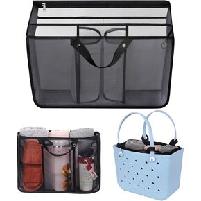 Beach Bags Organizer Insert Compatible with Original XL Bogg Bag, Lightweight Mesh Divider Pouch Insert for Bogg Bag Accessories, 18" x 8.3" x 12.2" Beach Tote Bags Organizer Liner