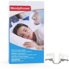WoodyKnows Ultra-Thin Nasal Dilator, Improves Sleep and Sports Airflow, alleviates Nasal Congestion and Nose-Related snoring, deviated Septum aid (Trial S/M/L)