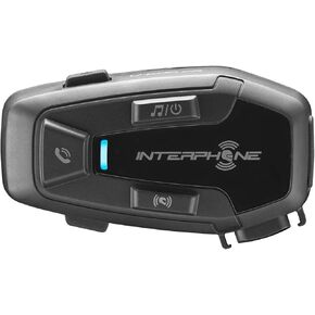 Interphone Cellularline ، Interconde للدراجة النارية مع اتصالات Bluetooth ، نموذج U-COM 7R ، ما يصل إلى 4 راكبون ، مسافة 1 كم ، المدى 15 ساعة ، متوافقة مع OEM و GPS ، مقاوم للماء ، عالمي