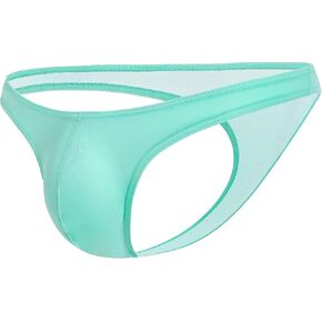 Men's Breathable Ice Silk Bikini Briefs Jockstrap Low Waist Underwear