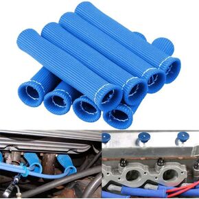 8pcs 2500 ° شرارة الأسلاك الأسلاك أحذية درع حرارة غلاف الأسلاك غلاف غلاف واقي ل LS1/LS2 SBC BBC 350 454 سيارة شاحنة (أسود)