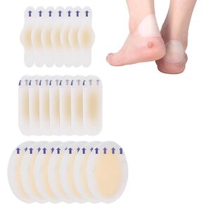21 Pieces Multi-Size Gel Blister Bandages Hydrocolloid Bandages -Blister Cushions Water Resistant Blister Bandages Pads for Heel, Toe and Foot to Reduce Rubbing, Callus,Relief Pain and Friction.