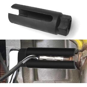 Car Oxygen Sensor Socket, 7/8" (22mm) 6-Point O2 Sensor Wrench Removal Tool, Oxygen Sensor Tool with I-type Side Wire Gate, Universal Removal and Installation Sensor Socket for Cars (Black)