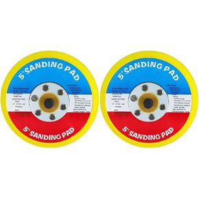2 PCS 5 "منصات دعم الخطاف والحلقة ، وسادة رملية مزدوجة الحركة ، 5/16" ARBOR 24 مؤشر ترابط لوكس لوكس لسان الهواء المداري ، وسادات الصنفرة 12000 دورة في الدقيقة لإنهاء تلميع التلميع