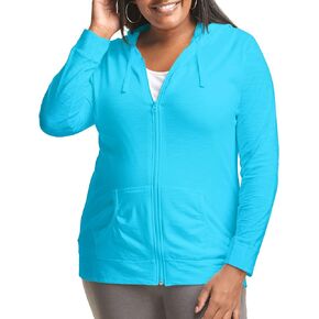 Just My Size Women's Full Zip Slub Hoodie Plus Size