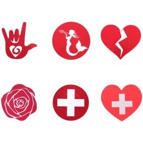 6 Pairs Nurse Nipple Covers Red Disposable Pasties Sexy Nipple Stickers Cosplay Pasties Anti-Bump Point Erotic Flower Breast Petals for Women Rave Party Bar Club Valentine's Day Honeymoon