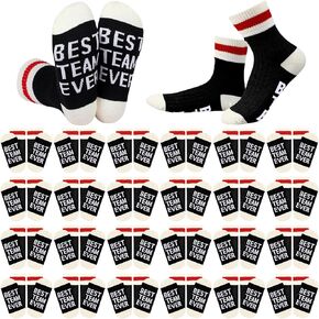 24 Pairs Best Team Ever Crew Socks Bulk Employee Appreciation Inspirational Gift for Women Men Staff Coworkers