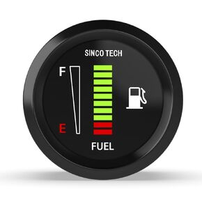12V Universal 2" 52mm Fuel Level Gauge Auto Car Meter White LED Light (Fuel Gauge)