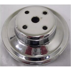 1 PC SHLPDFM Silver Chrome BBC Long Water Pump Pump Bulley LWP Double 2 Groove Fits for Big Block Chevy 396 427 454 1969 up