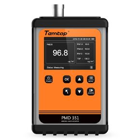 Temtop Particle Counter Aerosol Dust Monitor Handheld Laser Air Quality Detector PM Sensor Air Pollution Monitor Professional Yet Affordable PM1.0 PM2.5 PM4.0 PM10 TSP PMD 351