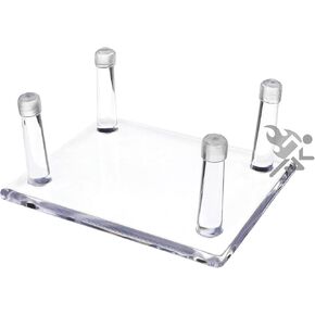 OnFireGuy 4.25" Four-Peg Display Stand Holder with Anti-Scratch Guards for Hunting Decoys, Minerals, & Fossils, 4 Pack