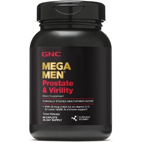 GNC Mega Men Prostate and Virility Multivitamin | Supports Optimal Sexual Health and Prostate Health | 90 Count