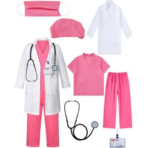 PROMOTED TO BIG SISTER Kids Boys Girls Halloween Doctor Costume with Lab Coat Party Dress Up