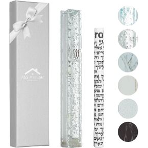 علبة Mezuzah الزجاجية الحديثة للباب مع Scroll Scroll Shatterd Glass Design