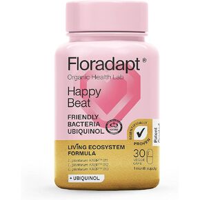 Happy Beat Probiotics & CoQ10 Ubiquinol for Cholesterol Management | Vegan & Certified Organic Supplement | Take Care of Your Heart | (30 Day Supply)