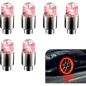 Light-6 Car Tyre Hub Light ، 1.45 "× 0.66" مضاد للماء ، مصباح تحذير صمام إطارات الاهتزالي