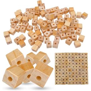 1/2 Inch Unfinished Wood Craft Cubes - 1000 pcs Bulk Pack of Blocks