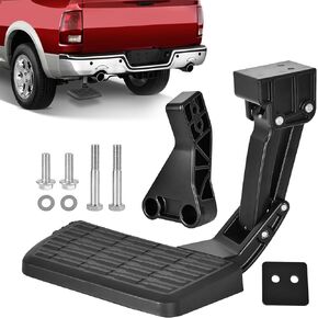 75306-01A Rear Bed Step Compatible with 2009-2018 Dodge Ram 1500, Ram 2500/3500 (Excludes Dual Exhaust & EcoDiesel Models) Retractable Bumper Tailgate Step