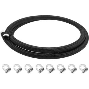 5/8" Fuel Line Kit 19.68ft Vacuum Hose Automotive Fuel Hose with 8 Clamps 1 Set