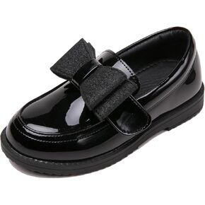 DADAWEN Girl's Loafers Slip On Bowknot Oxford Shoes Flats Round Toe Wedding Church School Uniform Dress Shoes (Toddler/Little Kid/Big Kid)