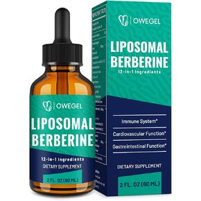 Berberine HCL Supplement with Ceylon Cinnamon - Highly Absorbable Liposomal Berberine Liquid Drops 3000mg- 12 in 1 Natural Ingredients - AMPK Activator - 2 Fl Oz