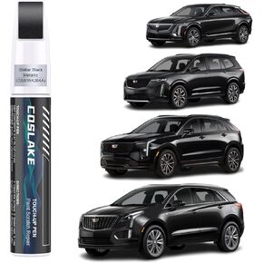 Car Touch Up Paint(Black Raven(GBA/WA8555)) for Cadillac, Car Paint Scratch Repair Kit, Quick & Easy Solution to Repair, 2 in 1 Scratch Remover Pen with 2PCS Disposable Micro Applicators