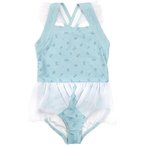 Little Adventures Child Cinderella Blue Princess Swimsuits UPF 50 Double-Lined Machine Washable Soft Spandex Nylon Blend