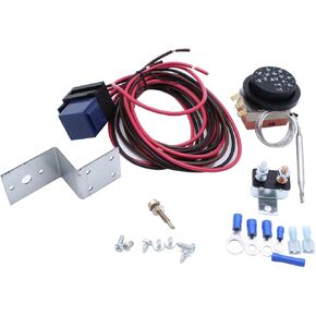 1 مجموعة SHLPDFM ELECTRAL 12V 40A مروحة الرادياتير القابلة للتعديل ترموستات 3-دبان مرحلة مرحلة الأسلاك مجموعة مروحة مروحة مروحة الأسلاك لشاحنة السيارة