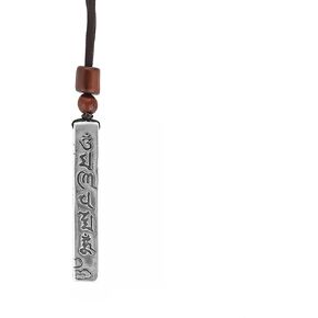 Feng Shui Six Syllable Mantra Pendant – Heart Sutra Necklace, Unique Gift for Good Luck and Spiritual Protection.