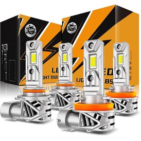 Auxbeam 9005 و H11 Light Light ، 40000lm 600 ٪ Powerely Powerely Powerely Light للاستخدام على الطرق الوعرة أو ضوء الضباب والتوصيل والتشغيل