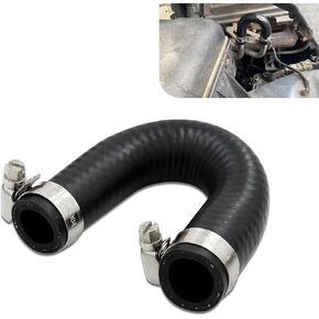 Pack-1 Car Heater Core Cross Cooling Water Bypass Hose, 551699 U-shaped Structure Rubber Waterproof Connector Accessory, with 2 Clamps, Compatible with LSX LS1 LS2 LS3 LS6 LS7 LQ4 LQ9 (Black)