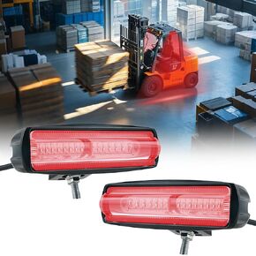 15 LED Forklift Safety Light Red 30W Light Ultra Bright Wirning Light مع توافق عريض للجهد ، وتركيب سهل ، وتبديد الحرارة المعزز للشوكة ، والشاحنات (2pcs)
