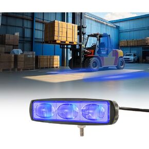 3 عدادات ذات شوكة شوكية ذات 3 أعضاء ، ضوء سلامة شوكية LED الأزرق ، 30W DC 12V-100V ، حزمة قابلة للتعديل وتثبيت سهلة لـ AGV ، Warehouse والمركبات الصناعية