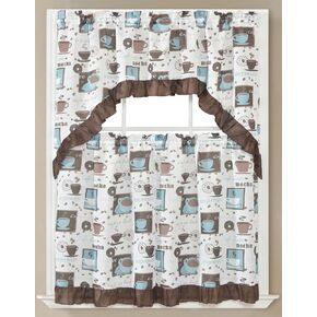 Glory Rugs 3pc Strain Curtain Solid Beige Valance Set 1 Swag Valance و 2 طبقات (30 "x36" لكل منهما) ، Valance (60 "x36")