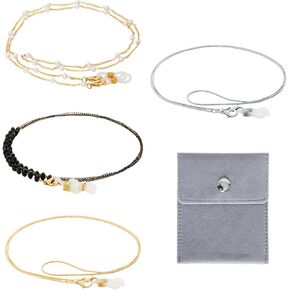 4Pcs Beaded Eyeglass Chains for Women Glasses Strap Glasses Hanger Eyeglasses String Holder Eyewear Chain Glasses Cord Lanyard