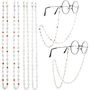 4 PCS Eyeglasses chain Crystal Crystal Gey Grosses حول الرقبة الأنيقة قراءة النظارات الشمسية حامل المجوهرات قلادة ملحق Lanyard للنساء