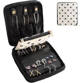 U+U Travel Jewelry Case for Women Portable Jewelry Travel Organizer for Journey-Rings, Necklaces, Earrings, Bracelets (Leopard)