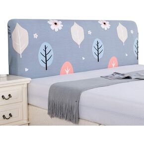 Z&WTOGFEV Stretch Headboards Cover Slipcover Backrest Cover All-Inclusive Headboards for Beds Cover Protective Wood Leather Bed Dust Cover Curved (Light Grey,Queen 59-67in)