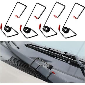 4PCS Car Windshield Wiper Arm Pressure Spring Booster, Vehicle Assist Wiper Blade Arm Tension Spring with Silicone Cap for Rain & Snow, Auto Windscreen Clear Tool, Universal fit