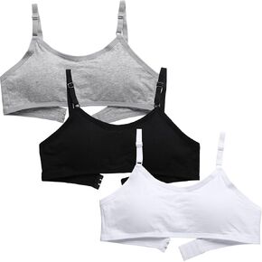 Teen Girls Training Bra Wireless Starter Sports Bras with Removable Padding Bralette for 10-16 Years